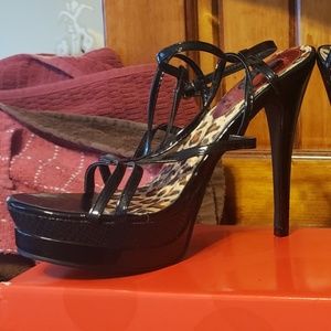 Frederick's of Hollywood Black Strappy Heels